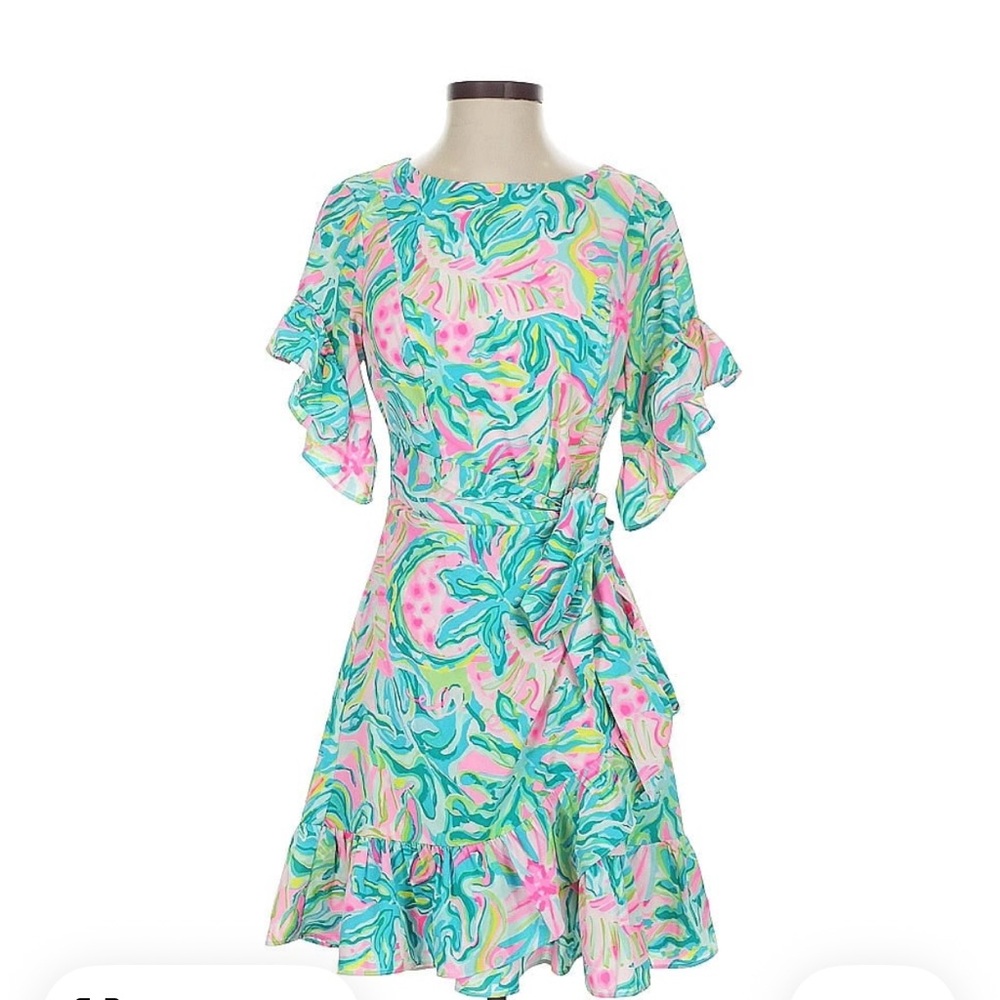 Lilly Pulitzer Floral Ruffle Sleeve Dress